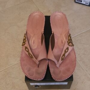 Clarks Pink Beaded Women's Sandals